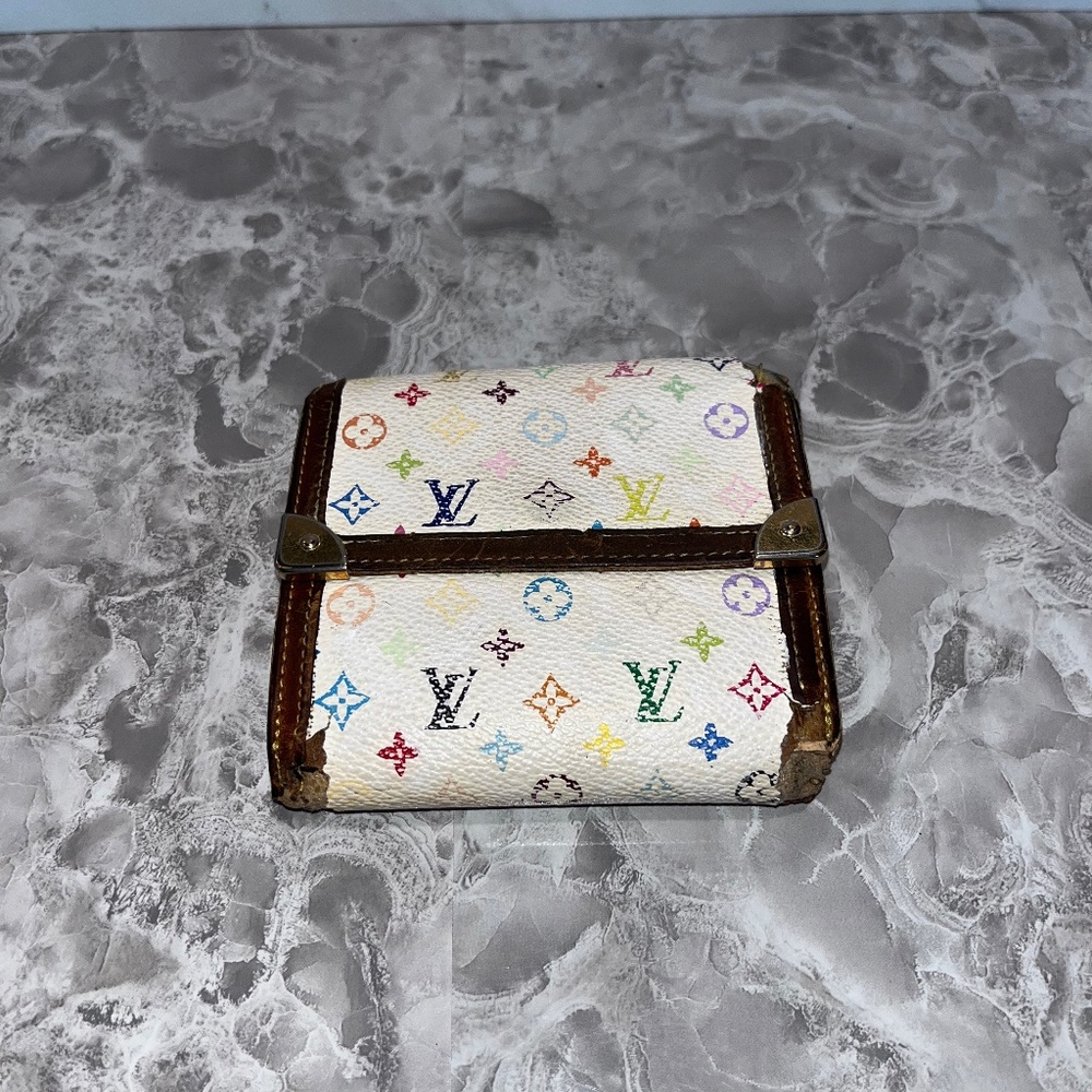 Louis Vuitton white monogram compact wallet